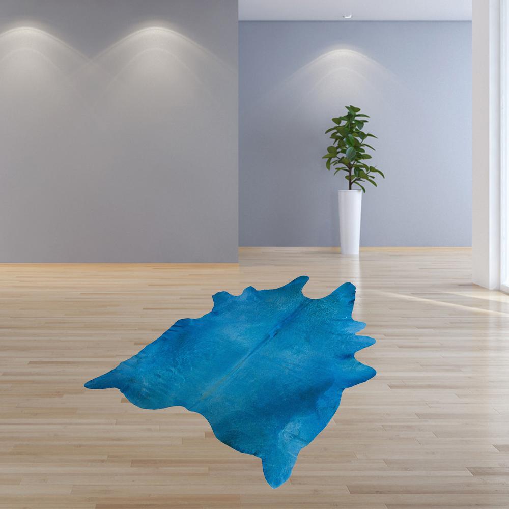 72" x 84" Sky Blue, Cowhide - Rug - 316708. Picture 3