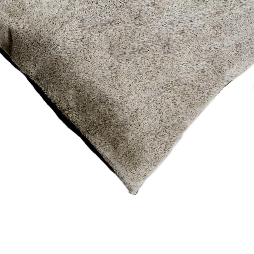 18" x 18" x 5" Gray Cowhide  Pillow - 316709. Picture 1