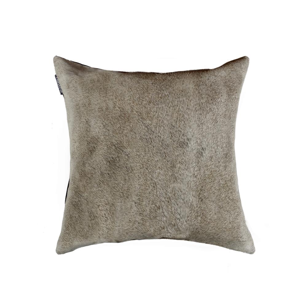 18" x 18" x 5" Gray Cowhide  Pillow - 316709. Picture 3