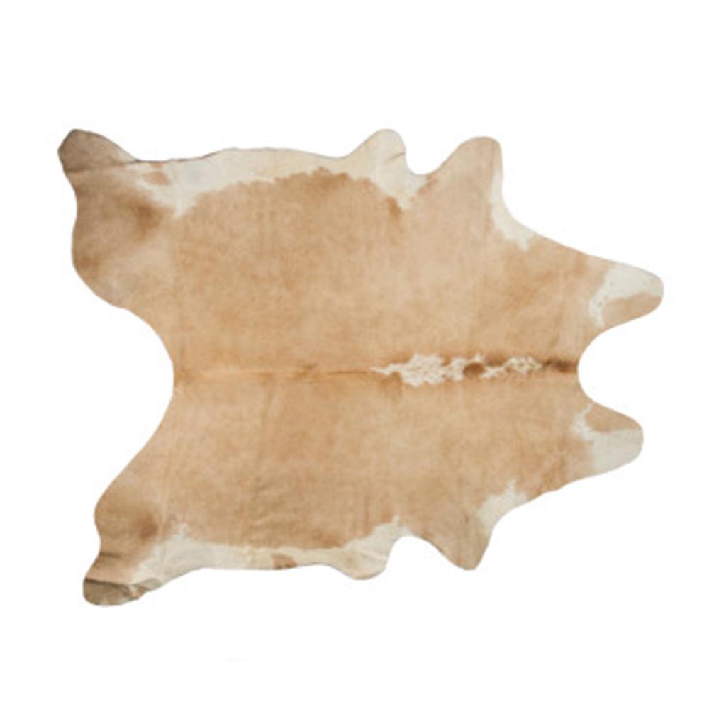 72" x 84" Tan and White,  Cowhide - Rug - 316748. Picture 1