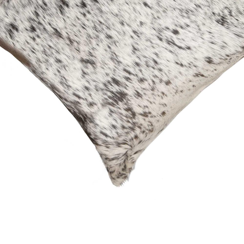 18" x 18" x 5" Salt And Pepper Gray And White Cowhide  Pillow - 316806. Picture 2