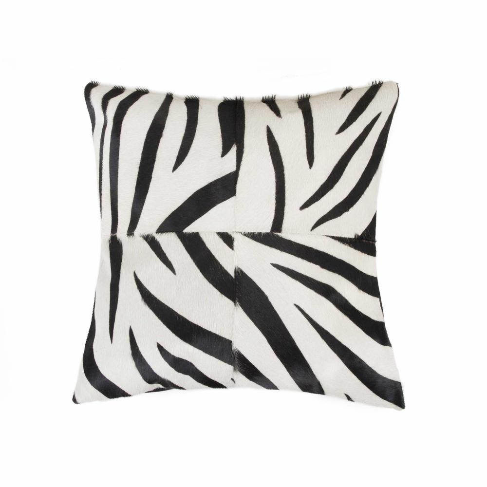 18" x 18" x 5" Zebra Black On White Quattro  Pillow - 316820. Picture 1