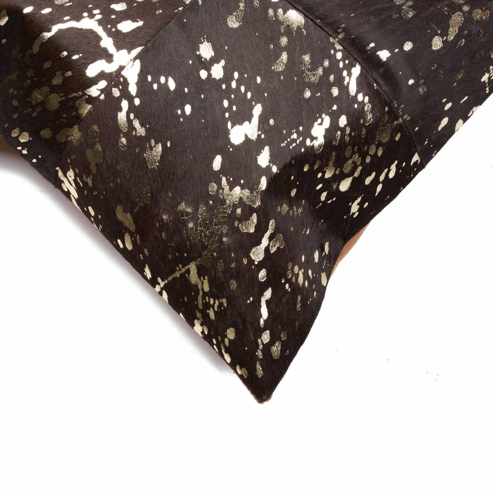 18" x 18" x 5" Gold And Chocolate Quattro  Pillow - 316829. Picture 2