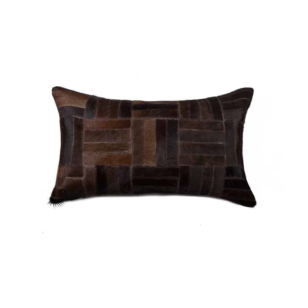 12" x 20" x 5" Chocolate Cowhide  Pillow - 316857. Picture 1