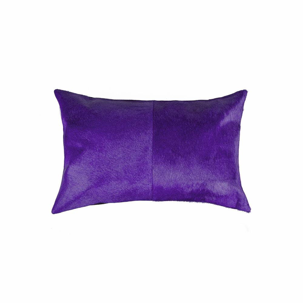 12" x 20" x 5" Purple Cowhide  Pillow - 316861. Picture 1