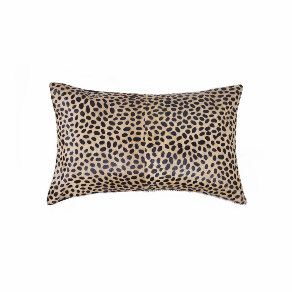 12" x 20" x 5" Cheetah Cowhide  Pillow - 316874. Picture 1