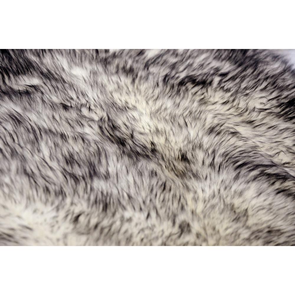 72" x 72" x 2" Gradient Gray, Octo Sheepskin - Area Rug - 316903. Picture 2