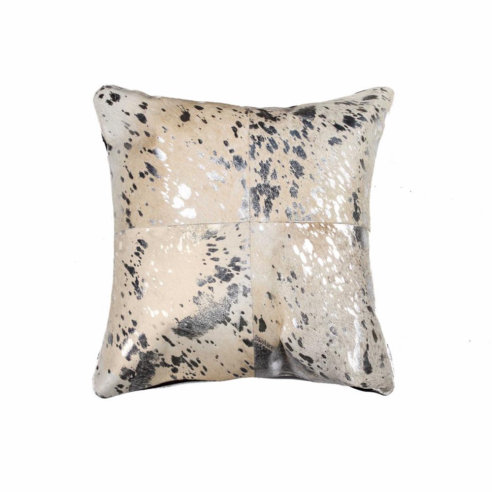18" x 18" x 5" Silver And Gray Quattro  Pillow - 316931. Picture 1