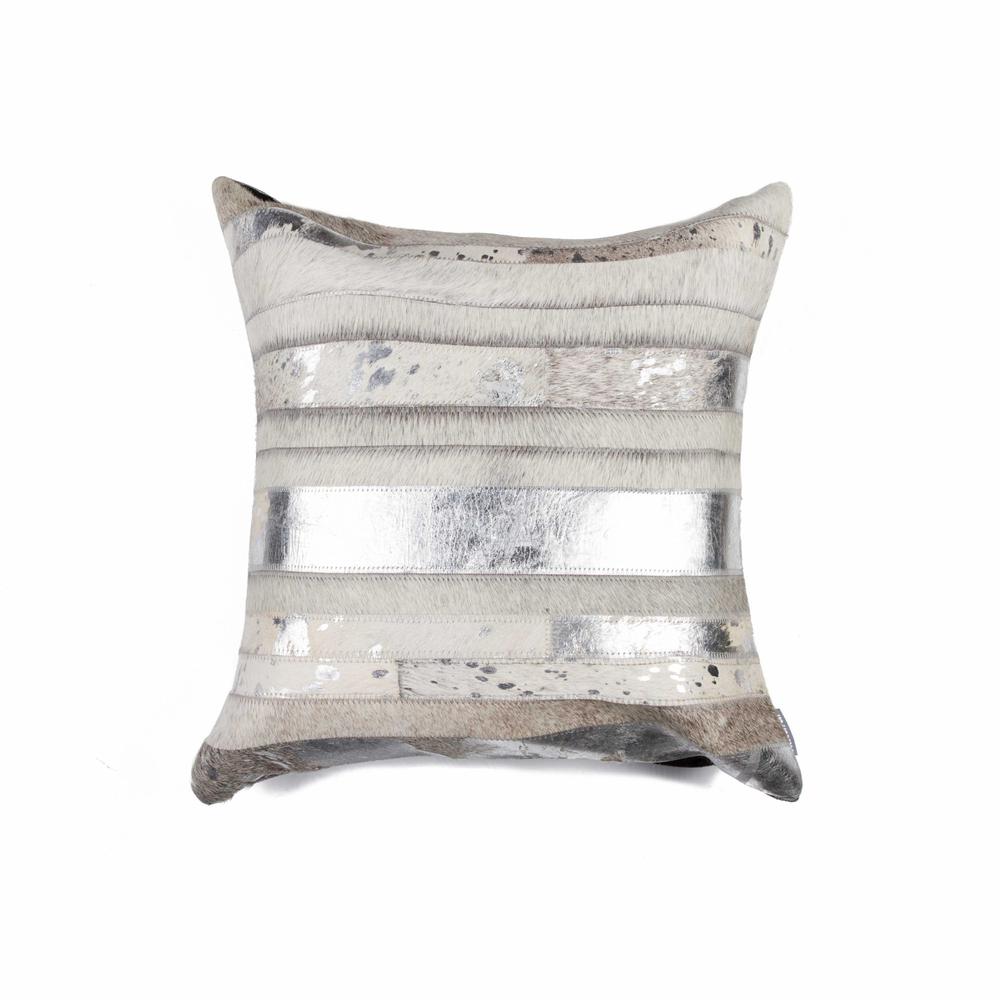 18" x 18" x 5" Gray And Silver  Pillow - 316932. Picture 1