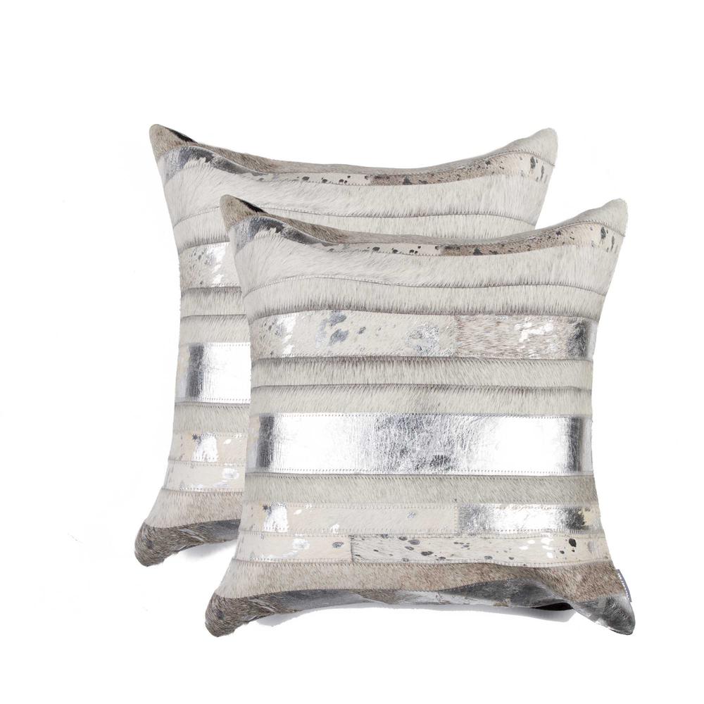 18" x 18" x 5" Silver And Gray  Pillow 2 Pack - 316942. Picture 1