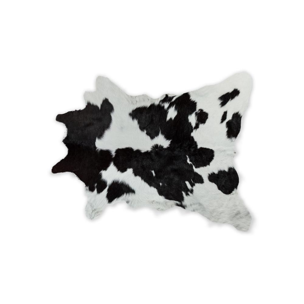 24" x 36" Black And White Calfskin - Area Rug - 316960. Picture 1