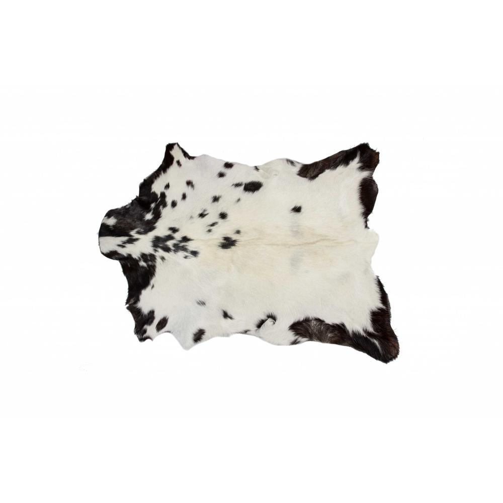 2" x 3" White And Black Calfskin - Area Rug - 316981. Picture 1