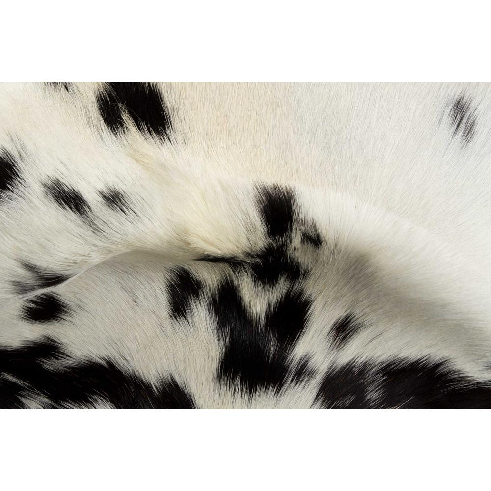 2" x 3" White And Black Calfskin - Area Rug - 316981. Picture 2