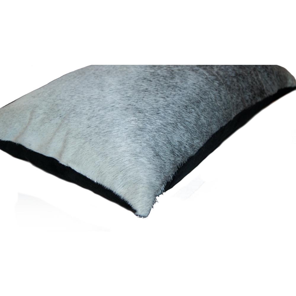 12" x 20" x 5" Gray And White Cowhide  Pillow - 316997. Picture 3