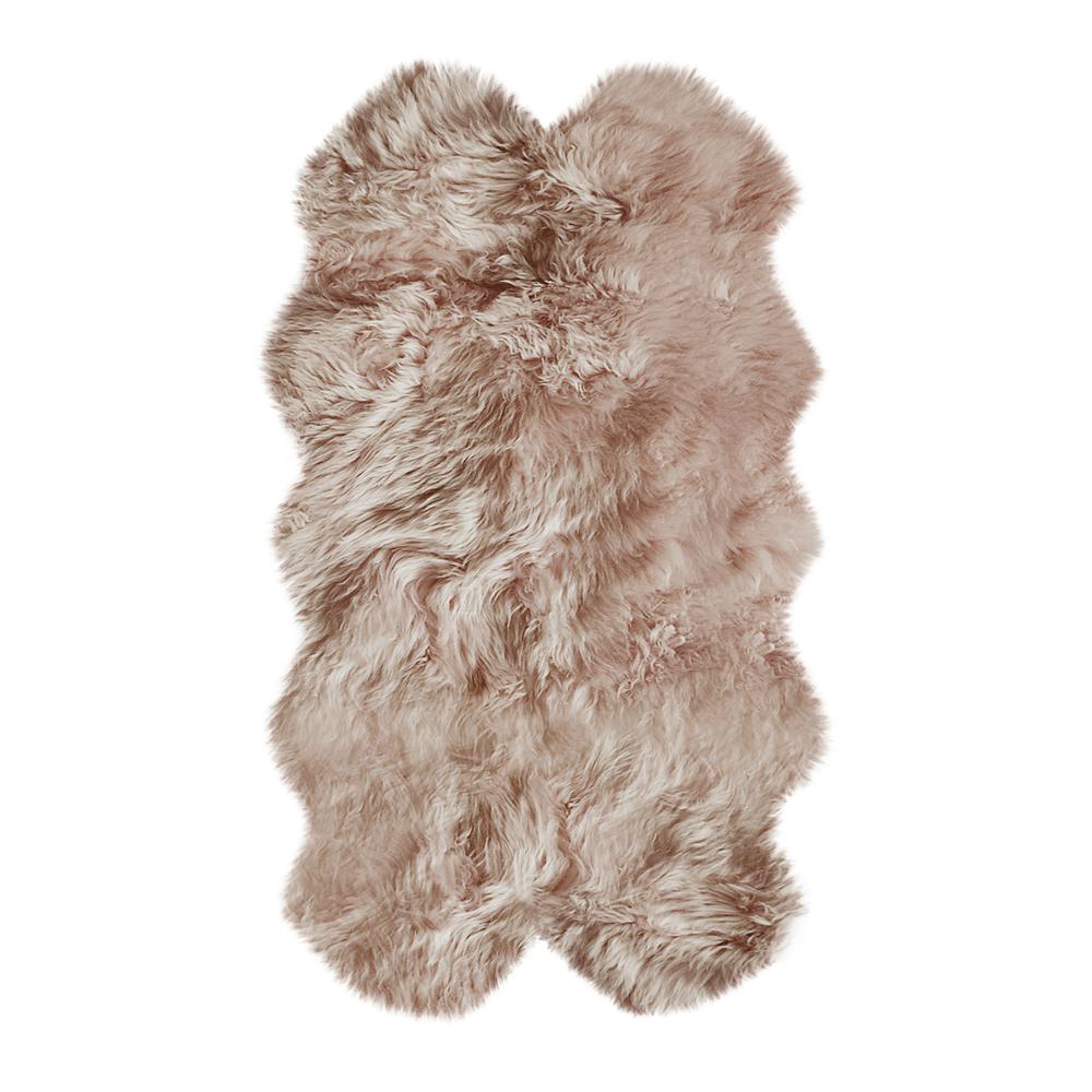4' x 6'  Rose Pink Natural Sheepskin Area Rug - 317029. Picture 1