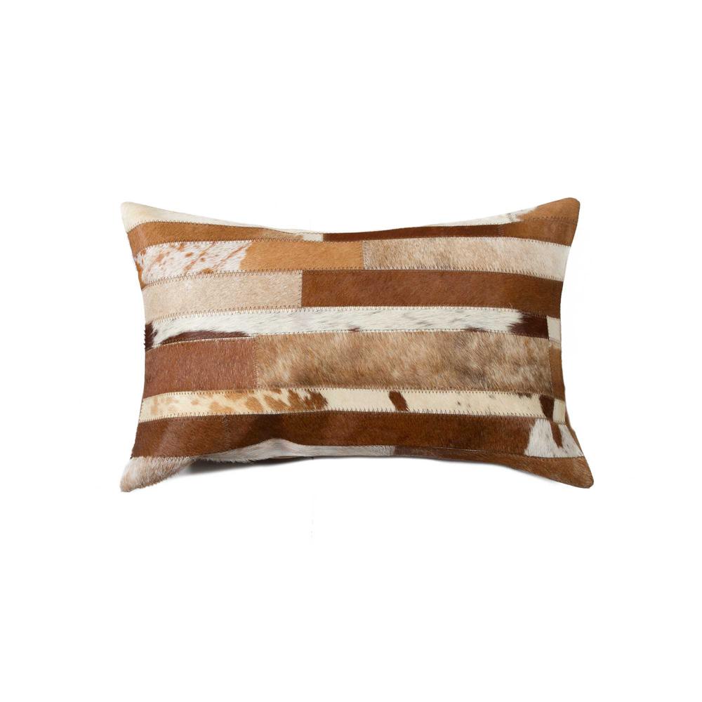 12" x 20" x 5" Brown And White  Pillow - 317074. Picture 1