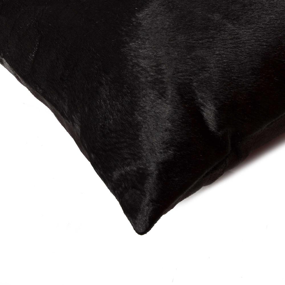12" x 20" x 5" Black Cowhide  Pillow 2 Pack - 317101. Picture 2