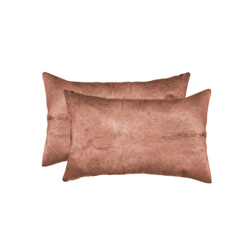 12" x 20" x 5" Brown Cowhide  Pillow 2 Pack - 317103. Picture 1