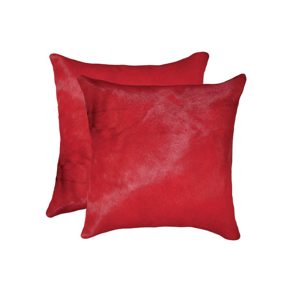 18" x 18" x 5" Wine Cowhide  Pillow 2 Pack - 317119. Picture 1