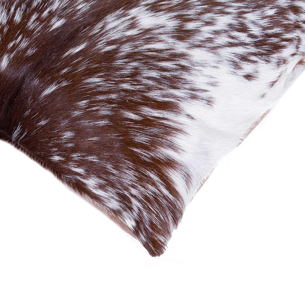 18" x 18" x 5" Salt And Pepper Brown And White Cowhide  Pillow 2 Pack - 317133. Picture 2