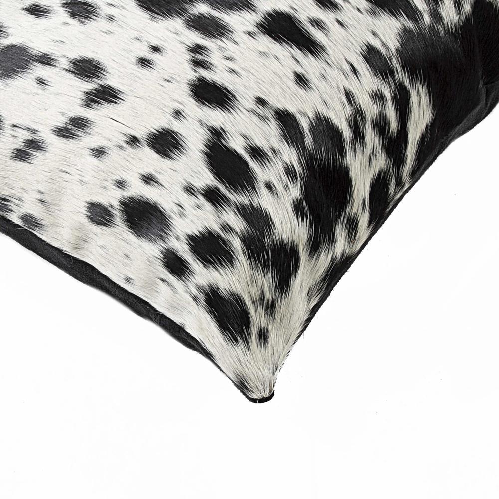 16"X16" Salt And Pepper Black And White Cowhide  Pillow 2 Pack - 317134. Picture 2