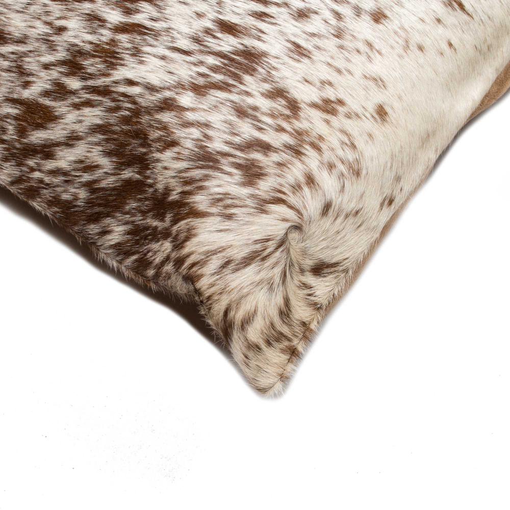 18" x 18" x 5" Salt And Pepper Chocolate And White Cowhide  Pillow 2 Pack - 317135. Picture 2