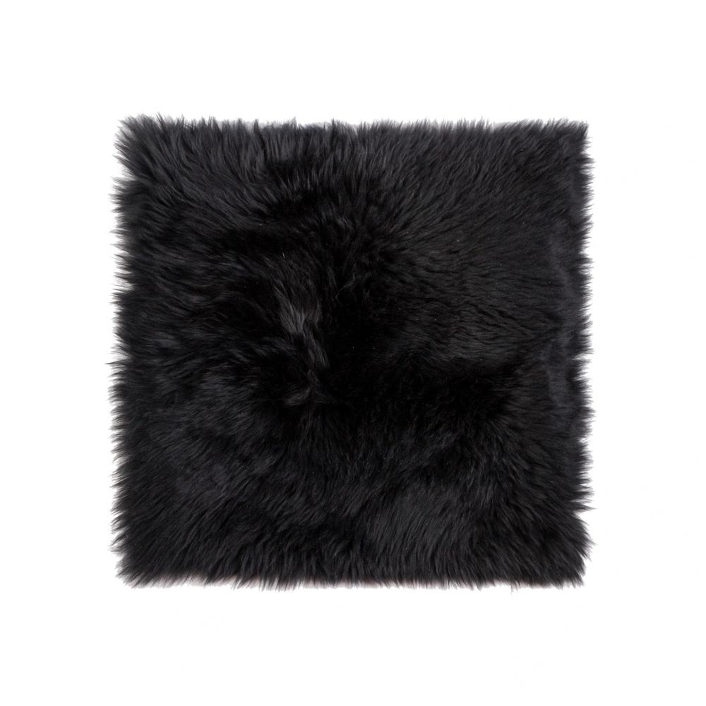 Black Natural Sheepskin Chair Seat Cover - 317154. Picture 2