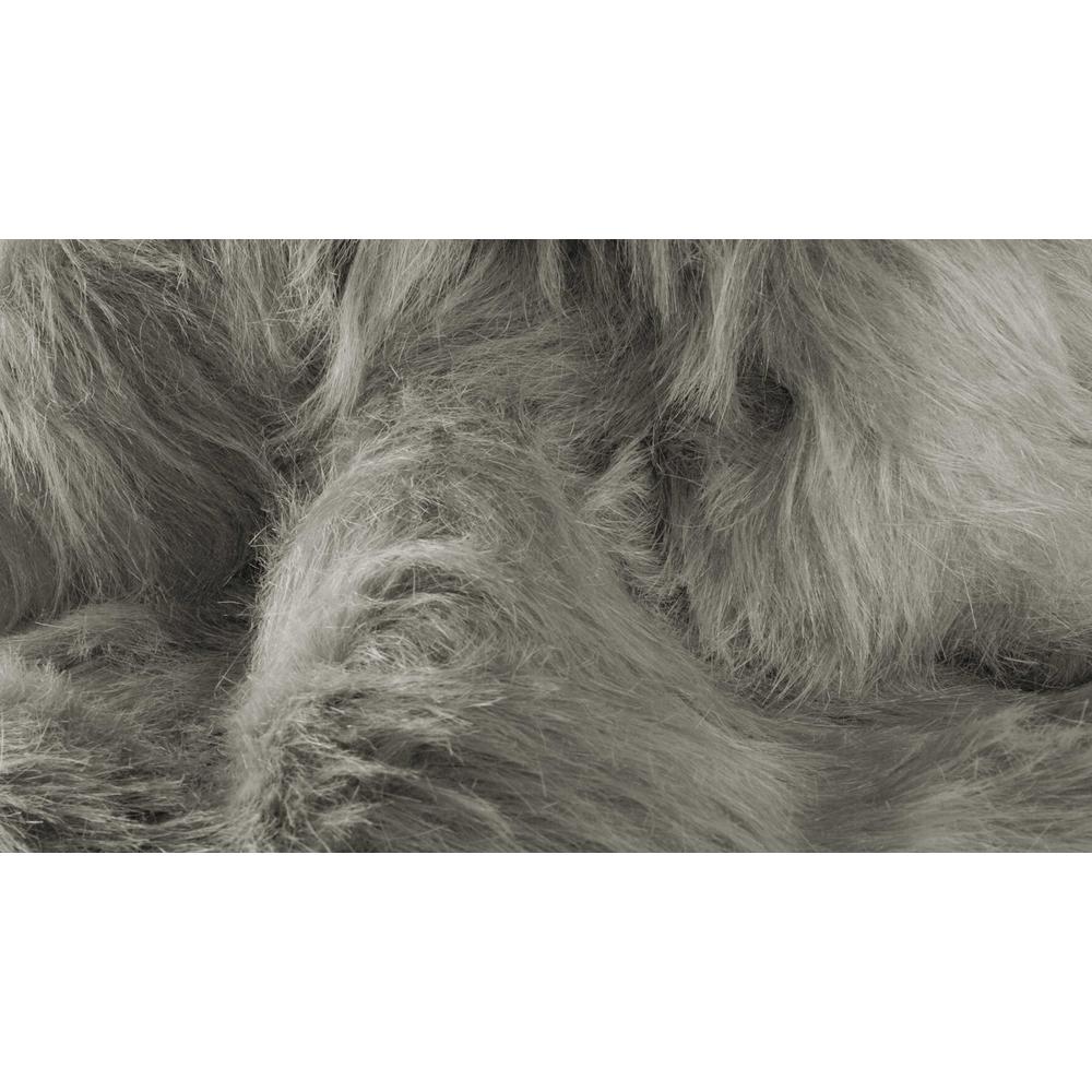 5' x 8' Gray Faux Sheepskin Area Rug - 317176. Picture 2