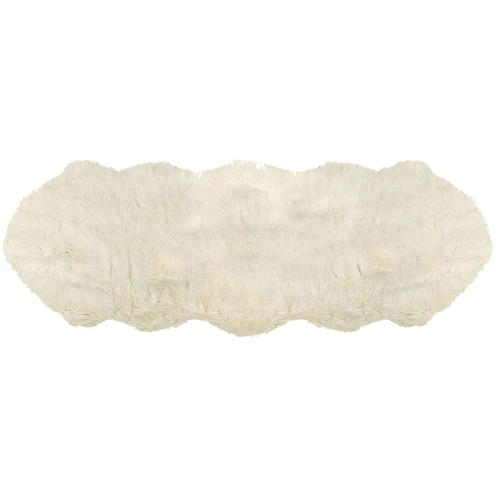 48" x 72" x 1.5" Off White Faux Sheepskin Area Rug - 317187. Picture 2