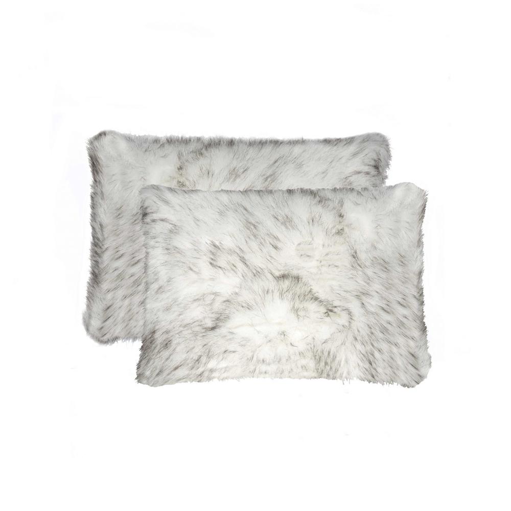 12" x 20" x 5" Gradient Gray Faux  Pillow 2 Pack - 317196. Picture 1