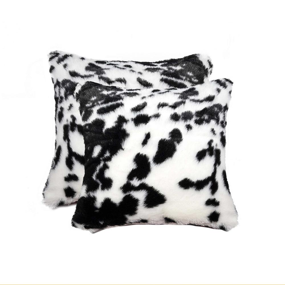 18" x 18" x 5" Sugarland Black and White Faux  Pillow 2 Pack - 317201. Picture 1