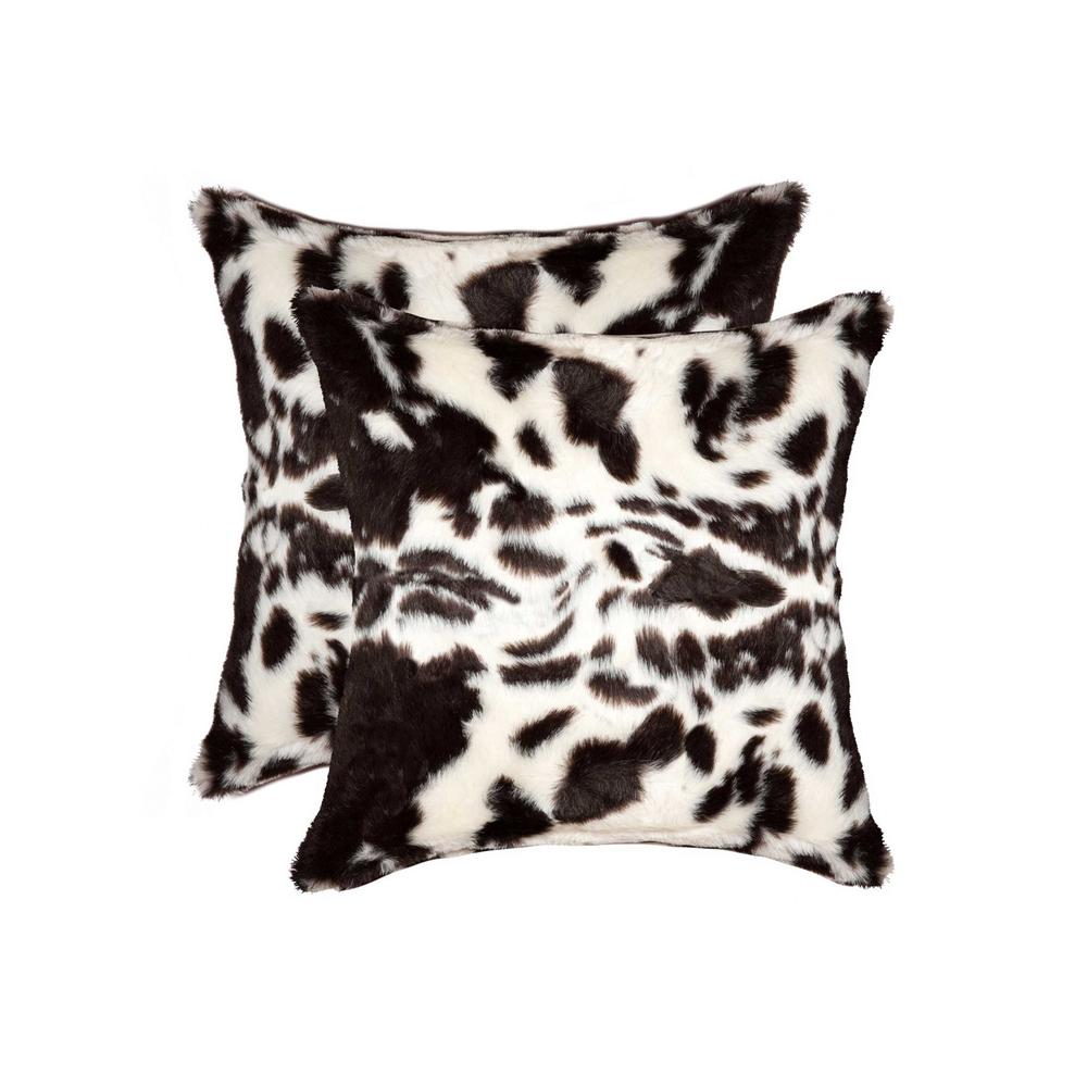 18" x 18" x 5" Brownsville Chocolate and White Faux  Pillow 2 Pack - 317203. Picture 1