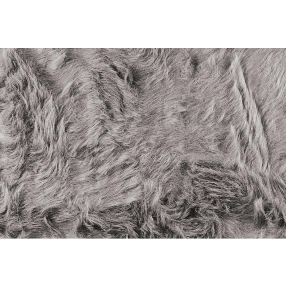 2" x 6" Gray Sheepskin Double - Area Rug - 317268. Picture 2