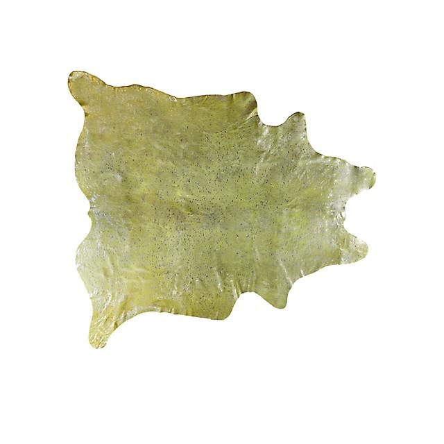 72" x 84" Lime and Silver Cowhide - Area Rug - 317277. Picture 1