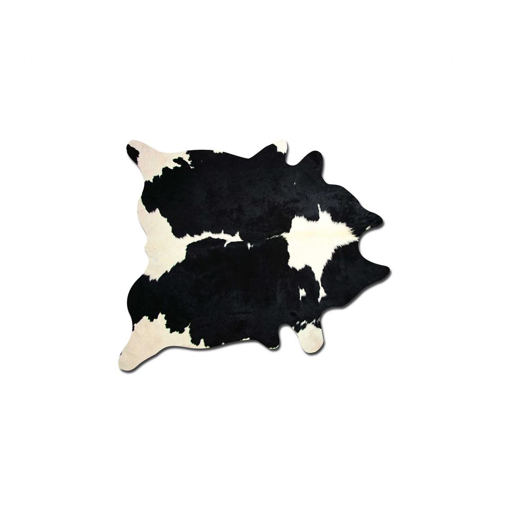 60" x 84" Black And White Cowhide - Area Rug - 317315. Picture 1