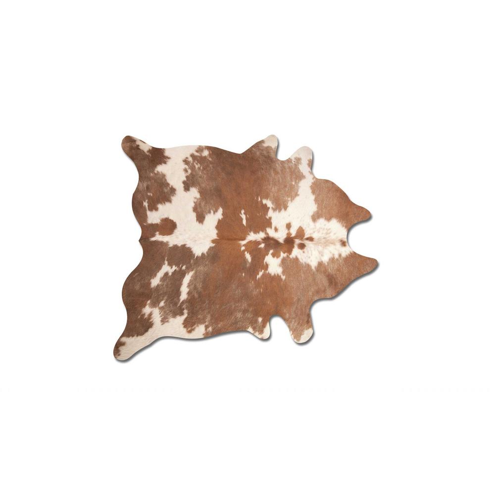 60" x 84" Brown And White Cowhide - Area Rug - 317316. Picture 1