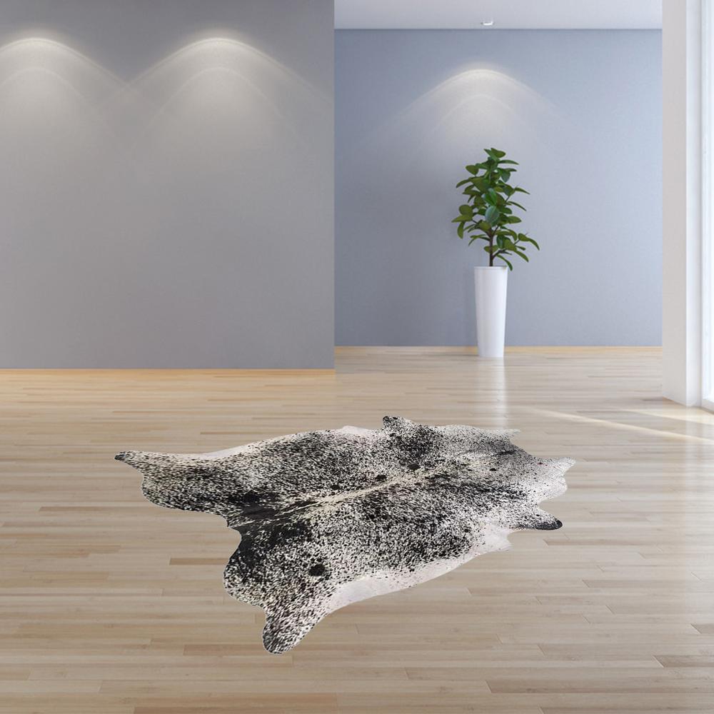 60" x 84" Salt And Pepper Black And White Cowhide - Area Rug - 317319. Picture 3