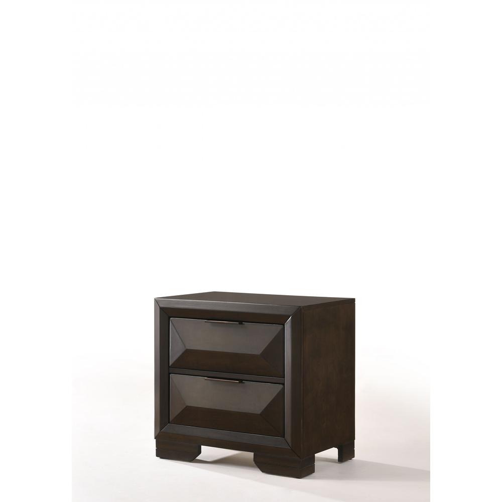 26" X 17" X 25" Espresso Rubber Wood Nightstand - 318724. Picture 1