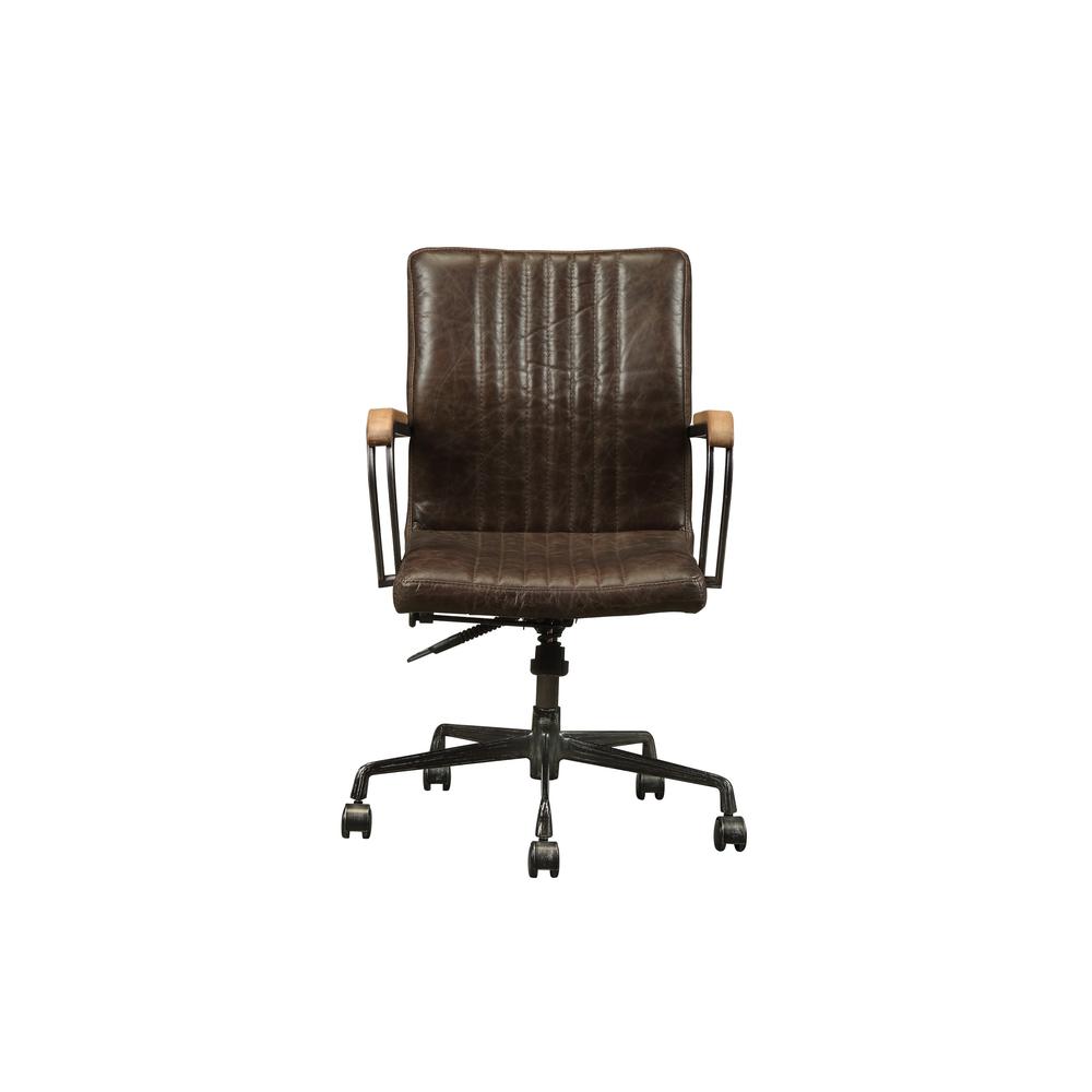 22" X 26" X 35-3" Distressed Chocolate Top Grain Leather Executive Office Chair - 319064. Picture 3