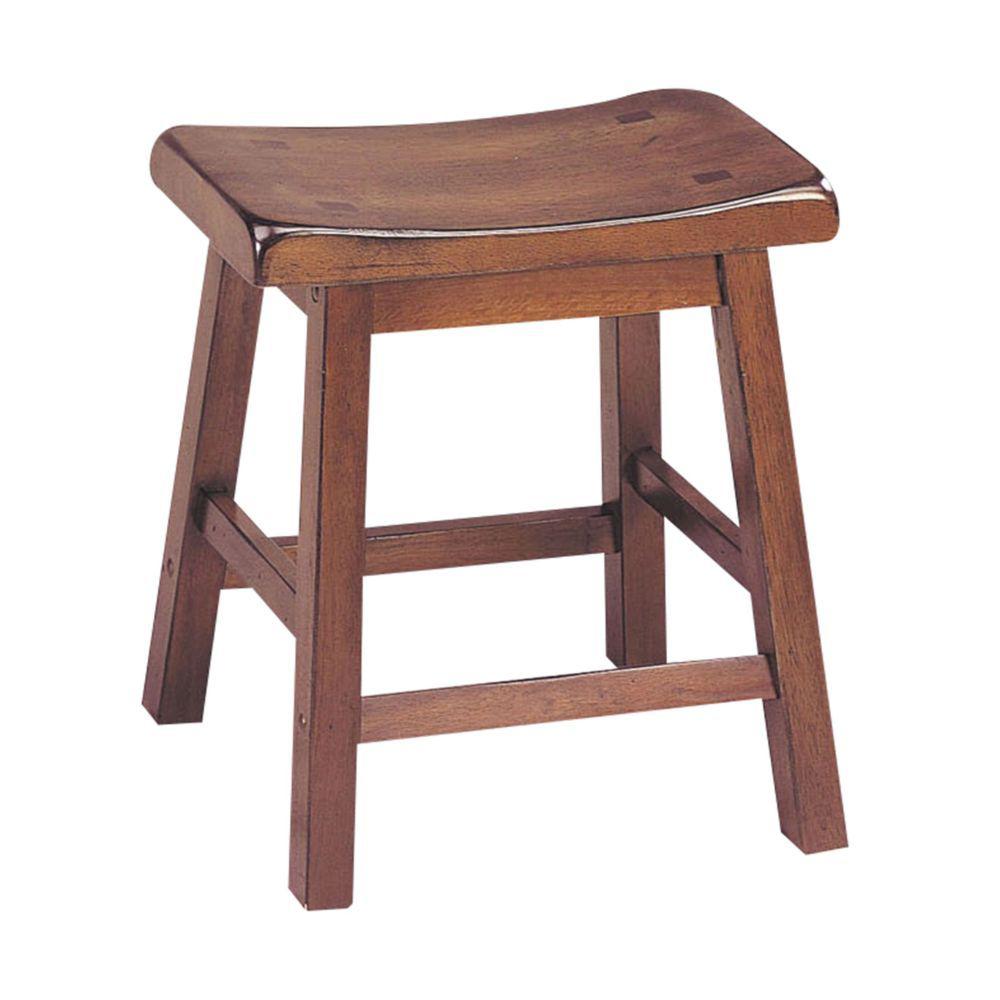 Walnut Wooden Set of 2 Stool - 320543. Picture 1