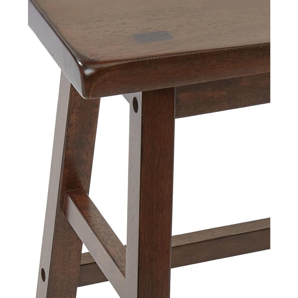 Walnut Wooden Set of 2 Stool - 320543. Picture 3