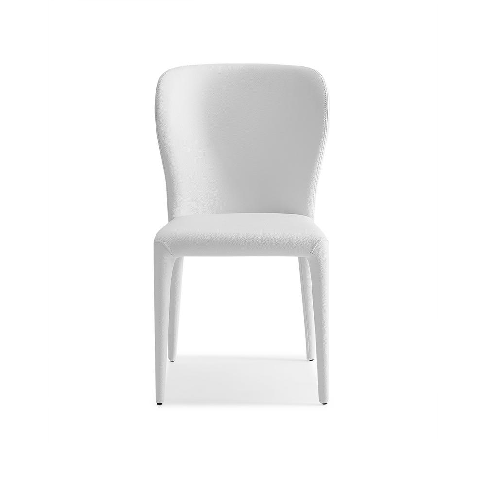 Set of 2 White Faux Leather Dining Chairs - 320748. Picture 2