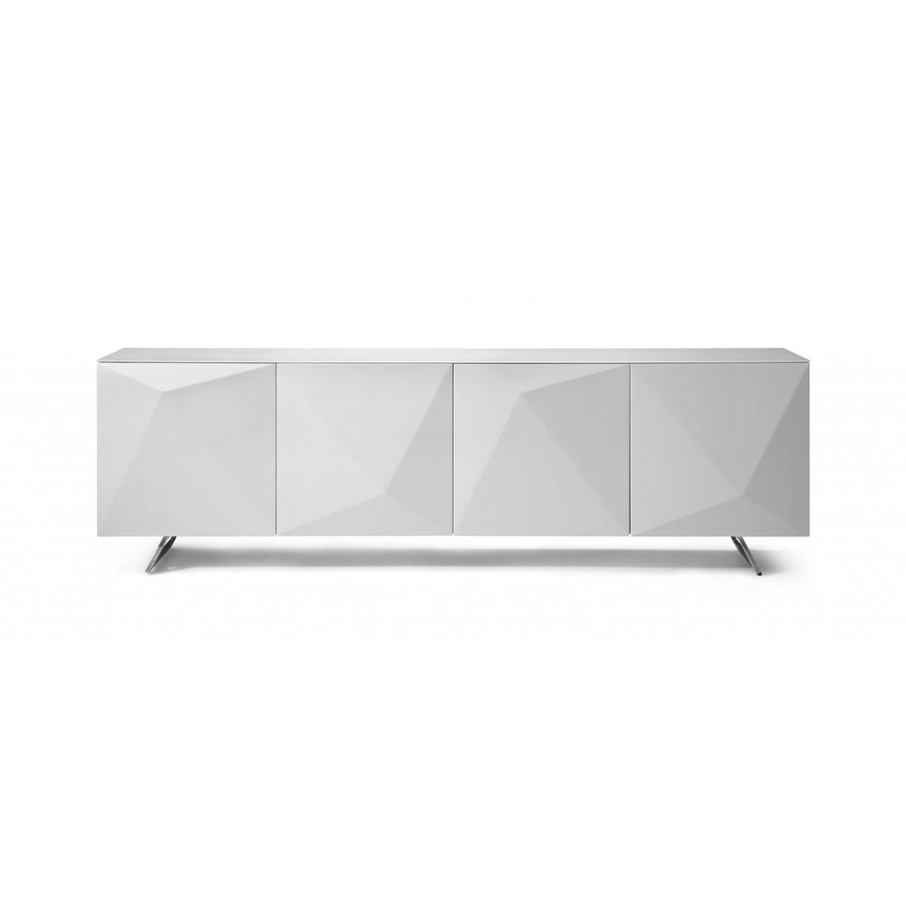 94" X 18" X 29" White Glass Buffet - 320844. Picture 1