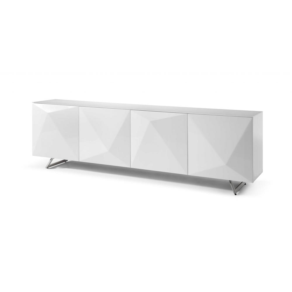 94" X 18" X 29" White Glass Buffet - 320844. Picture 2
