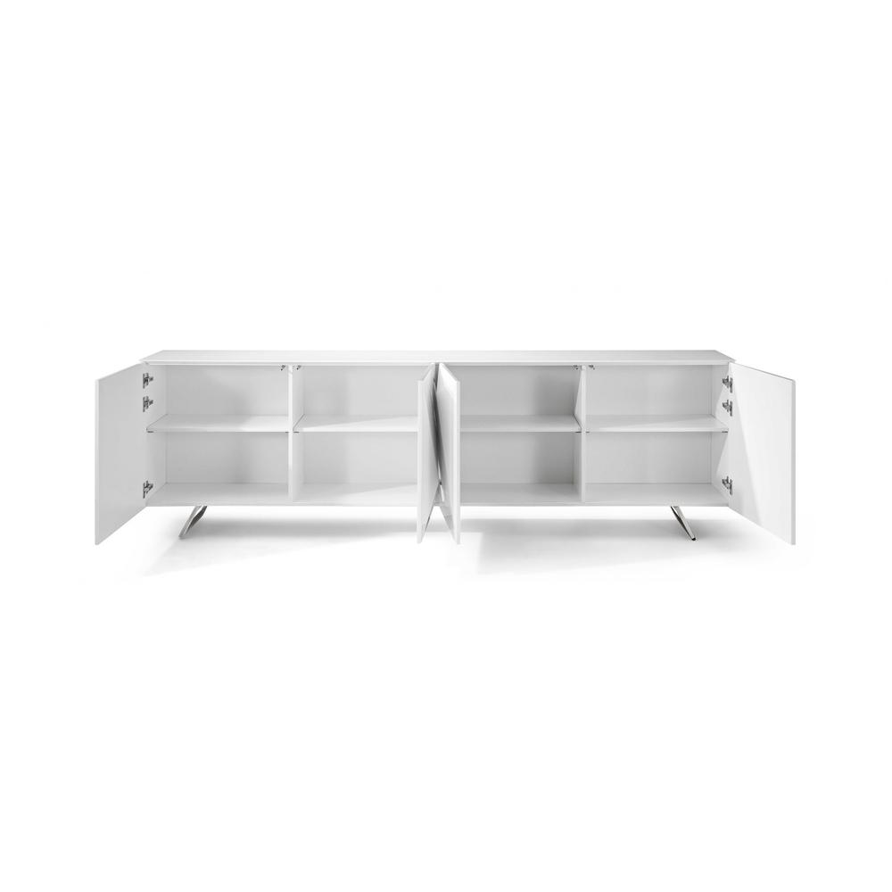 94" X 18" X 29" White Glass Buffet - 320844. Picture 3