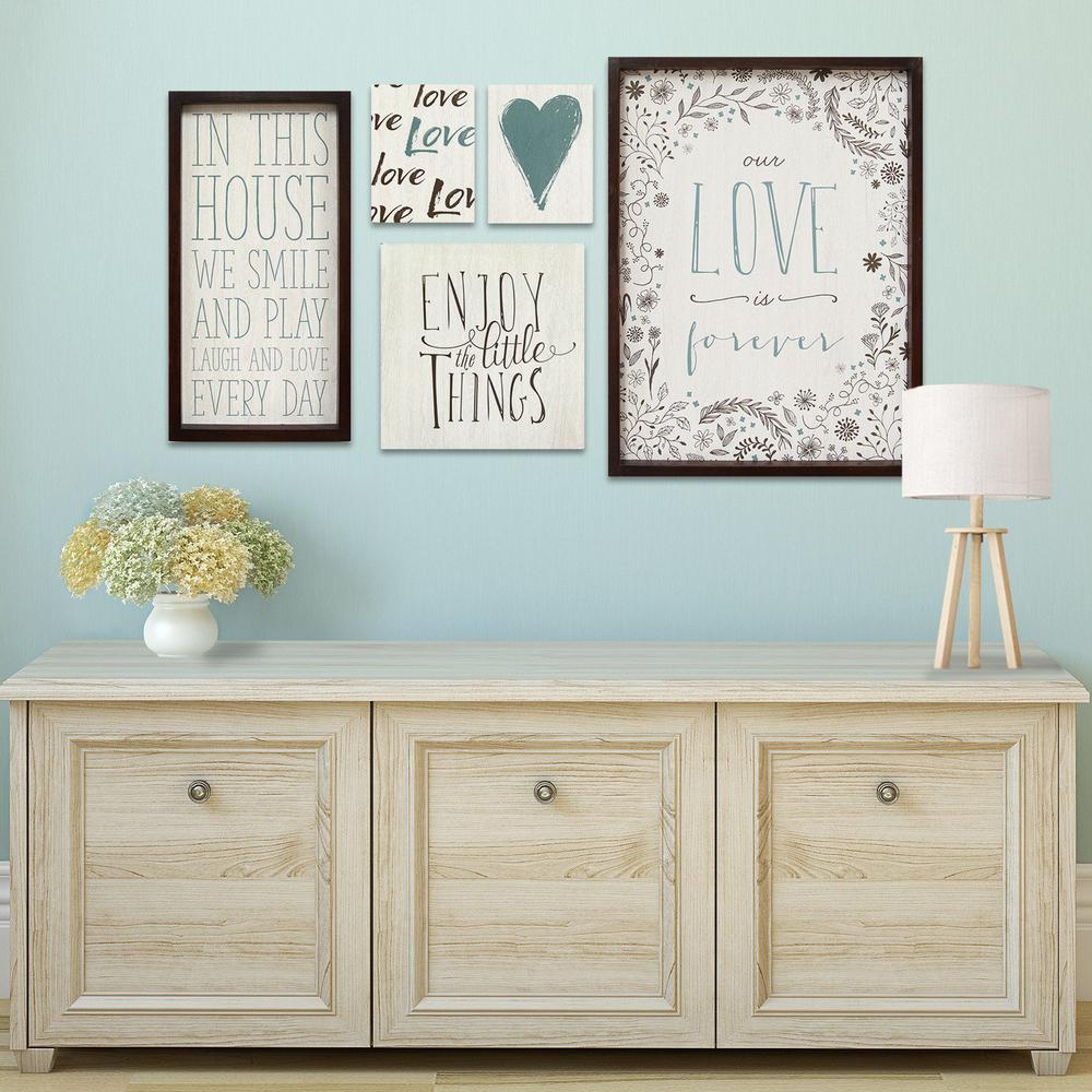 24" X 1" X 18" 5Pcs Multi-color Love Is Forever Wall Art - 321080. Picture 2