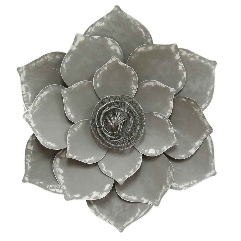 Well-Crafted Grey Lotus Wall Decor - 321104. Picture 1