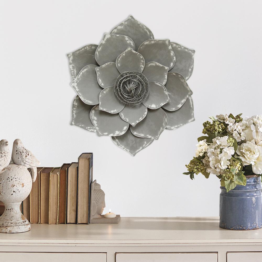 Well-Crafted Grey Lotus Wall Decor - 321104. Picture 2