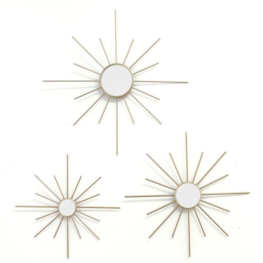 S 3 Gold Mirror Burst Metal Wall Decor - 321180. The main picture.
