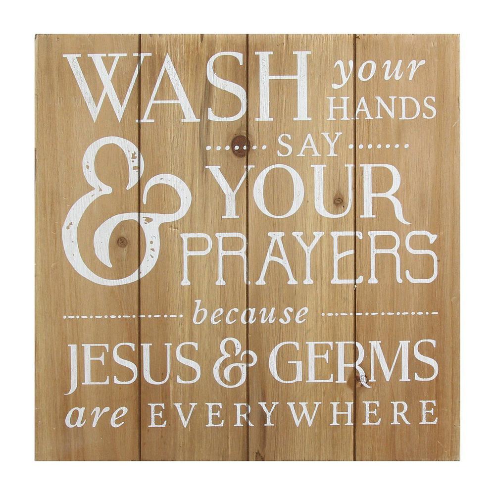 Rustic Wash Your Hands Say Your Prayers Wall Art - 321256. Picture 1